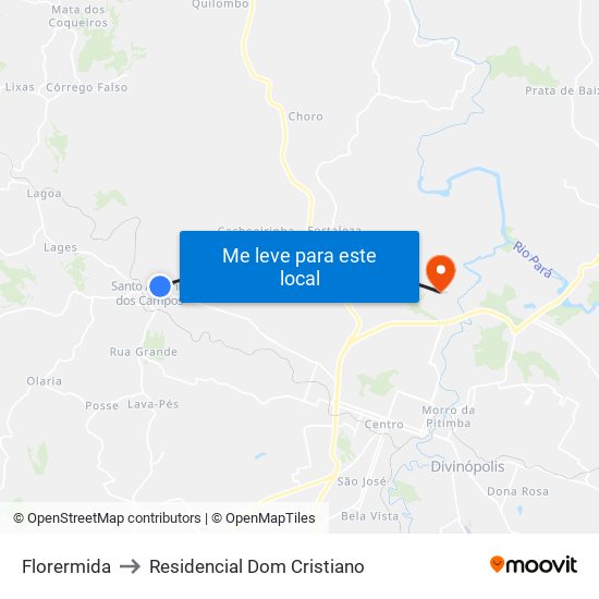 Florermida to Residencial Dom Cristiano map