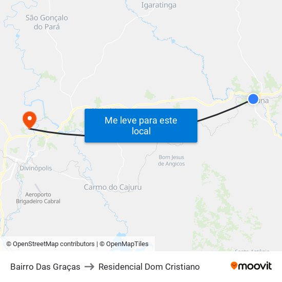 Bairro Das Graças to Residencial Dom Cristiano map