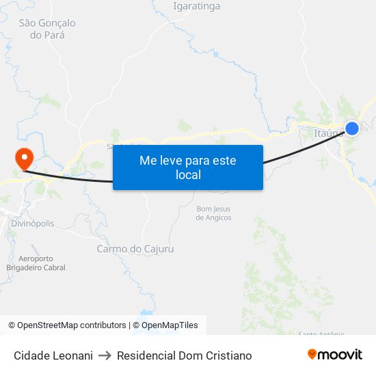 Cidade Leonani to Residencial Dom Cristiano map