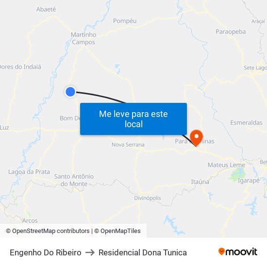 Engenho Do Ribeiro to Residencial Dona Tunica map