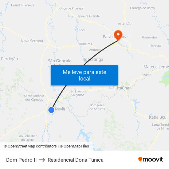 Dom Pedro II to Residencial Dona Tunica map