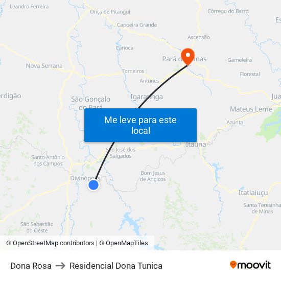 Dona Rosa to Residencial Dona Tunica map