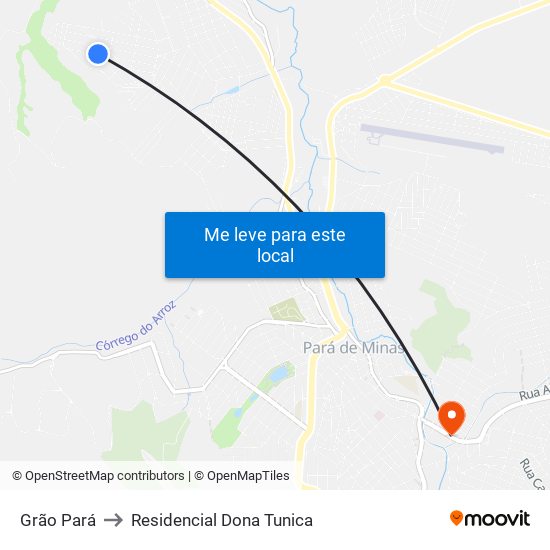 Grão Pará to Residencial Dona Tunica map
