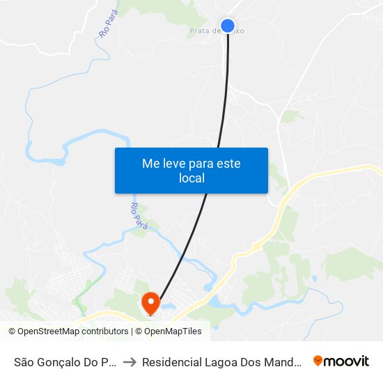 São Gonçalo Do Pará to Residencial Lagoa Dos Mandarins map