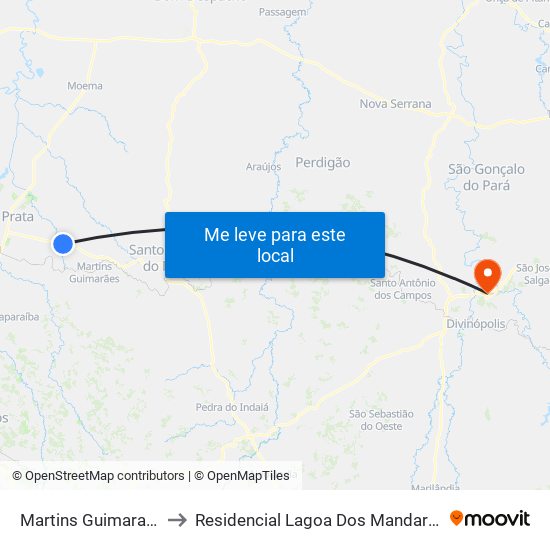 Martins Guimaraes to Residencial Lagoa Dos Mandarins map