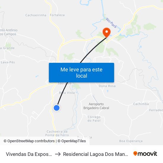 Vivendas Da Exposição to Residencial Lagoa Dos Mandarins map