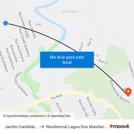 Jardim Candelária to Residencial Lagoa Dos Mandarins map