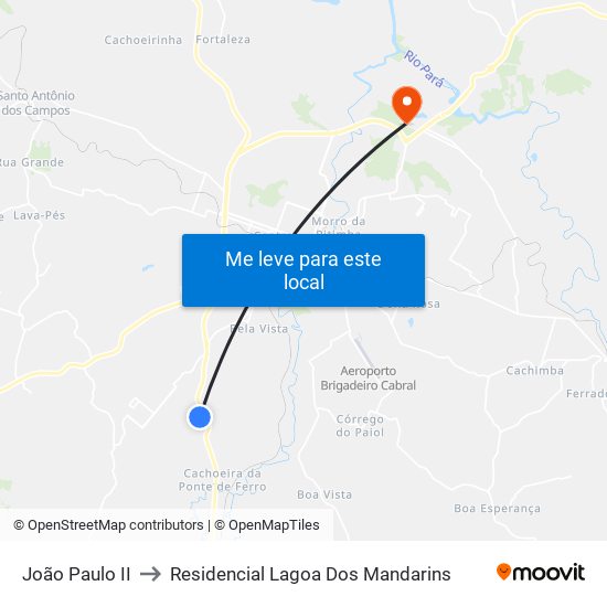 João Paulo II to Residencial Lagoa Dos Mandarins map