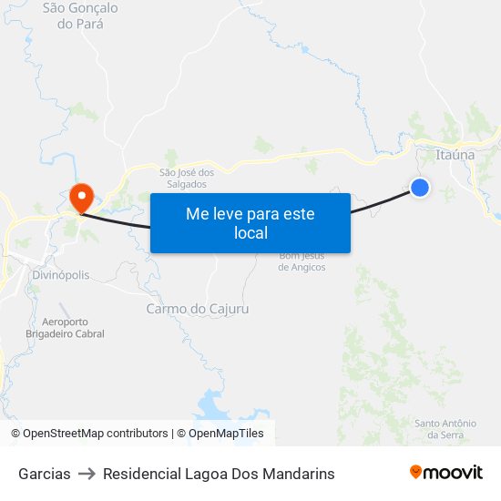 Garcias to Residencial Lagoa Dos Mandarins map