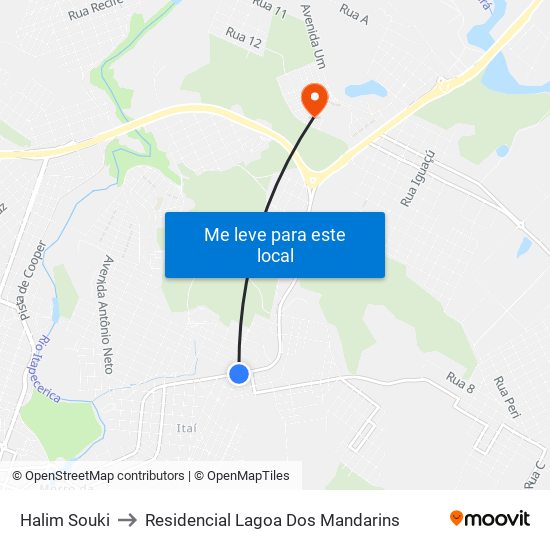 Halim Souki to Residencial Lagoa Dos Mandarins map