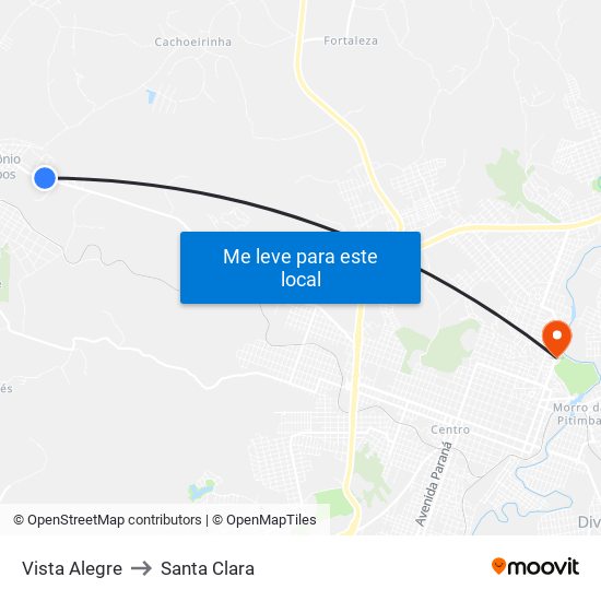 Vista Alegre to Santa Clara map