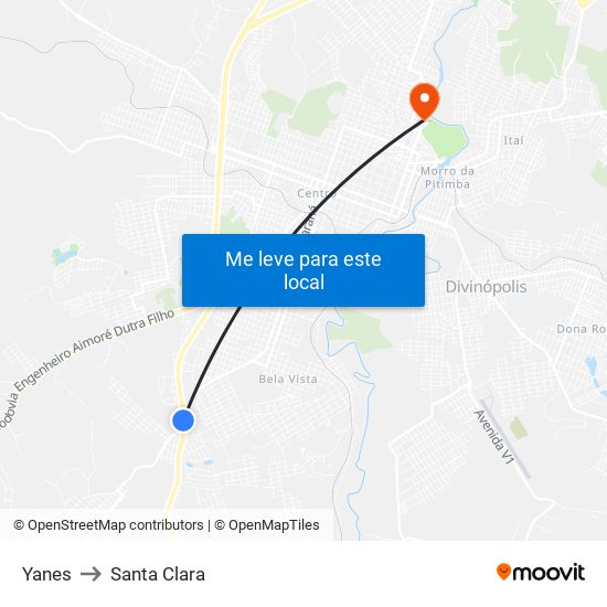 Yanes to Santa Clara map