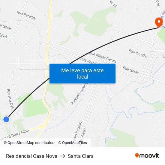 Residencial Casa Nova to Santa Clara map