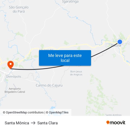 Santa Mônica to Santa Clara map