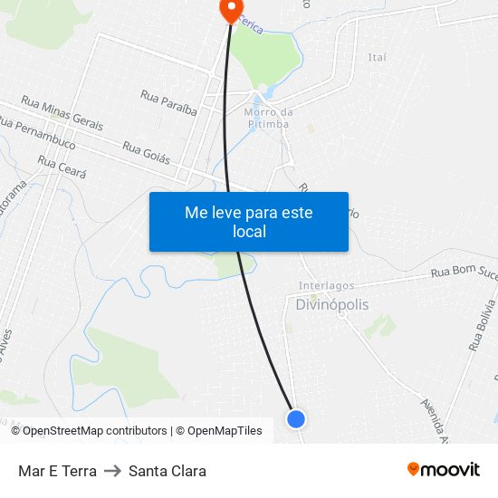 Mar E Terra to Santa Clara map