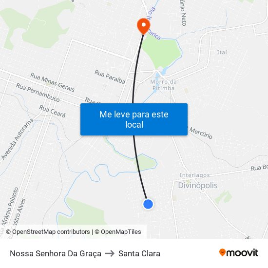 Nossa Senhora Da Graça to Santa Clara map