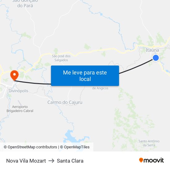 Nova Vila Mozart to Santa Clara map
