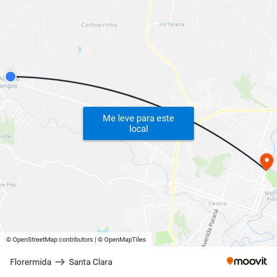Florermida to Santa Clara map