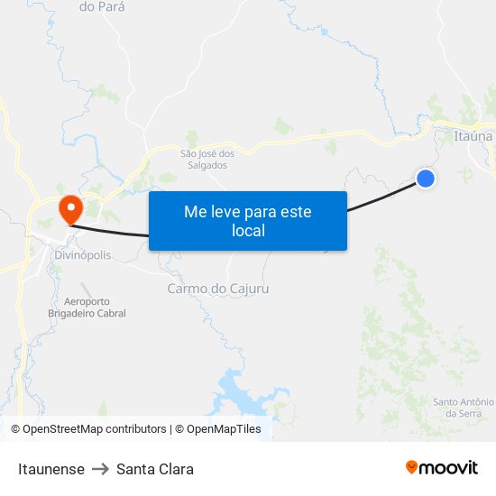 Itaunense to Santa Clara map