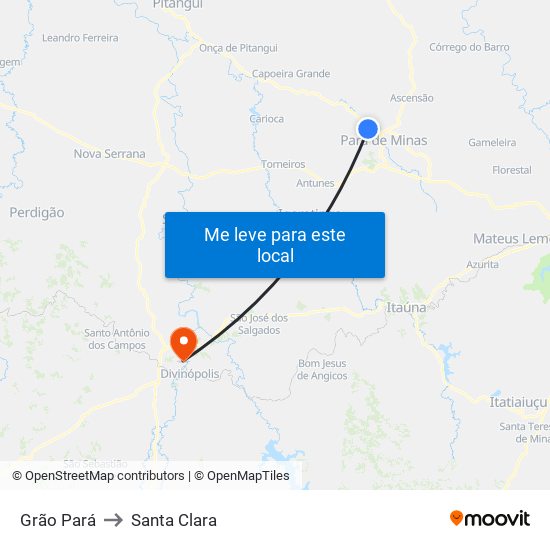 Grão Pará to Santa Clara map