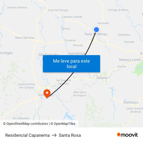 Residencial Capanema to Santa Rosa map