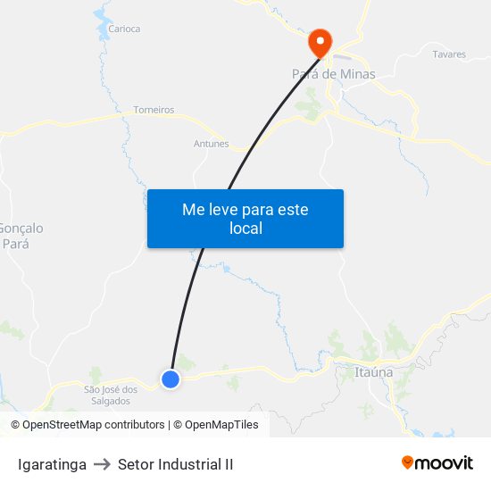 Igaratinga to Setor Industrial II map