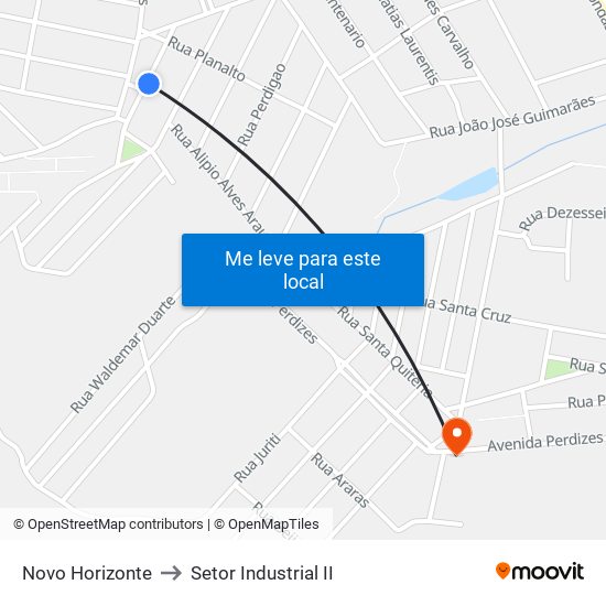 Novo Horizonte to Setor Industrial II map