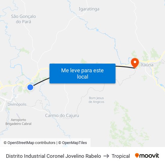 Distrito Industrial Coronel Jovelino Rabelo to Tropical map