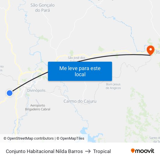 Conjunto Habitacional Nilda Barros to Tropical map