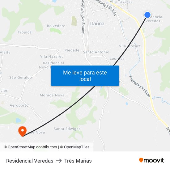 Residencial Veredas to Três Marias map