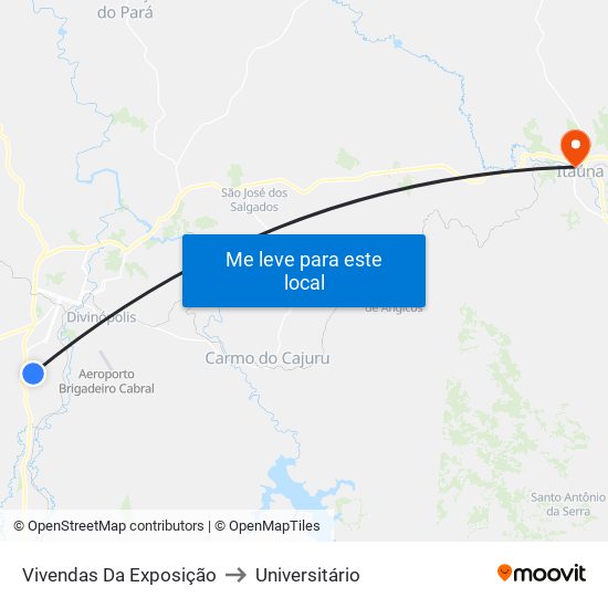 Vivendas Da Exposição to Universitário map