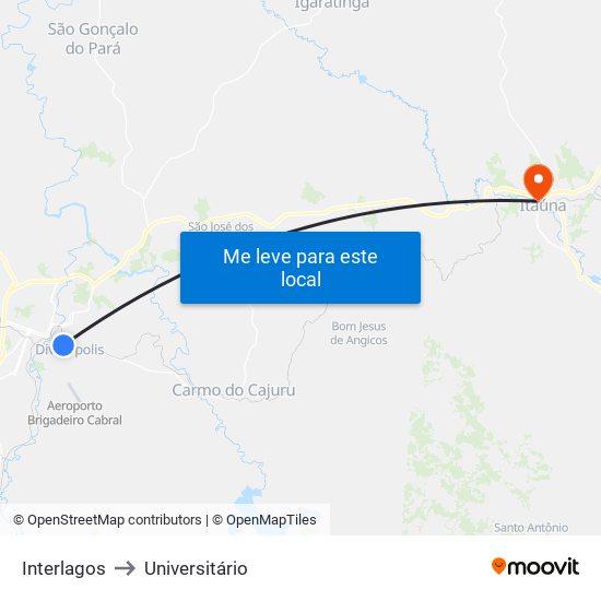 Interlagos to Universitário map