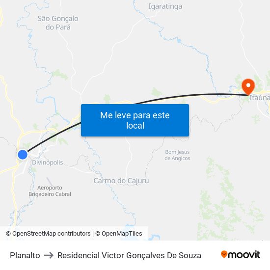 Planalto to Residencial Victor Gonçalves De Souza map