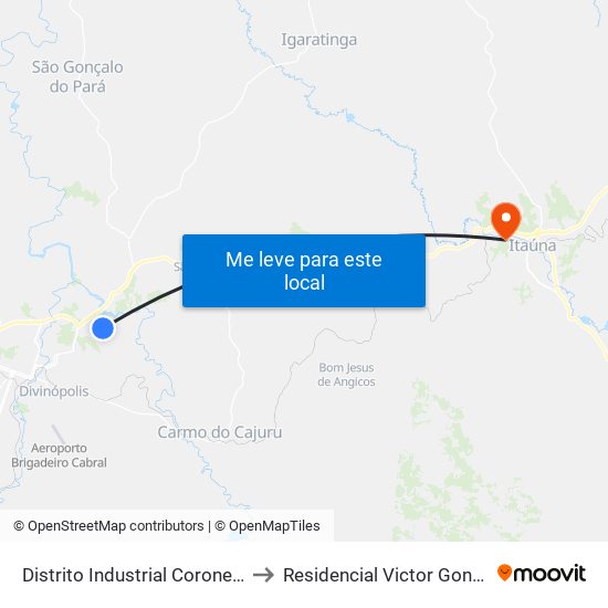 Distrito Industrial Coronel Jovelino Rabelo to Residencial Victor Gonçalves De Souza map