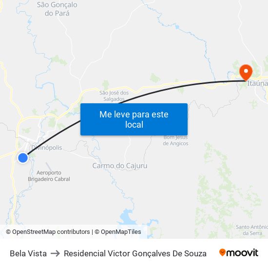 Bela Vista to Residencial Victor Gonçalves De Souza map