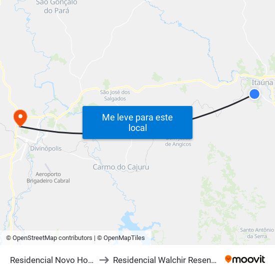 Residencial Novo Horizonte to Residencial Walchir Resende Costa map