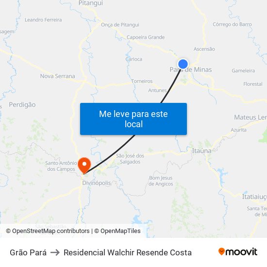 Grão Pará to Residencial Walchir Resende Costa map