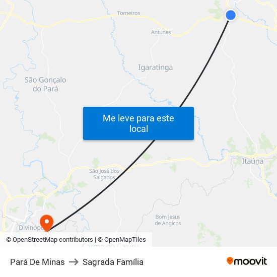 Pará De Minas to Sagrada Família map