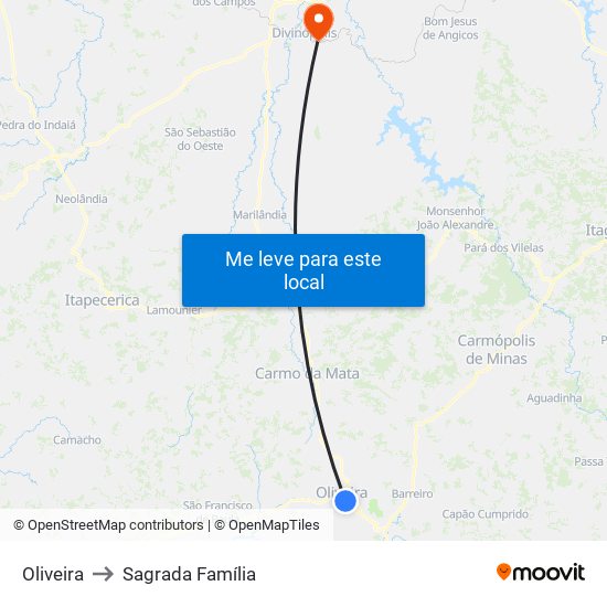 Oliveira to Sagrada Família map