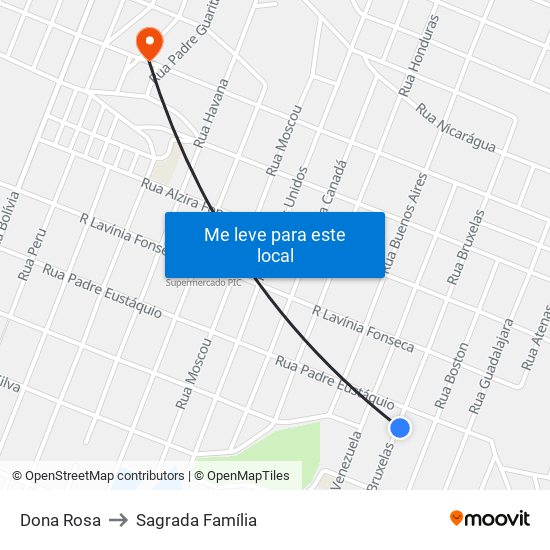 Dona Rosa to Sagrada Família map