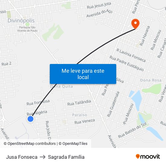 Jusa Fonseca to Sagrada Família map