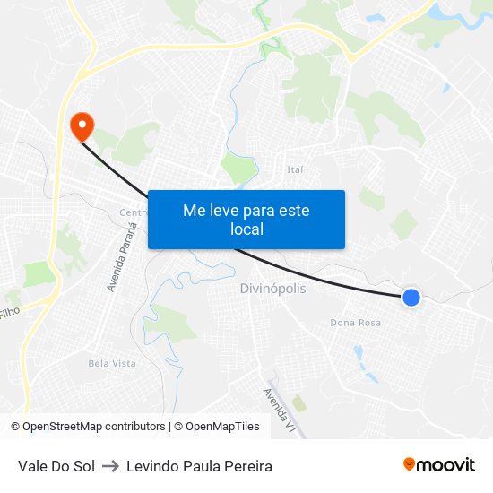 Vale Do Sol to Levindo Paula Pereira map