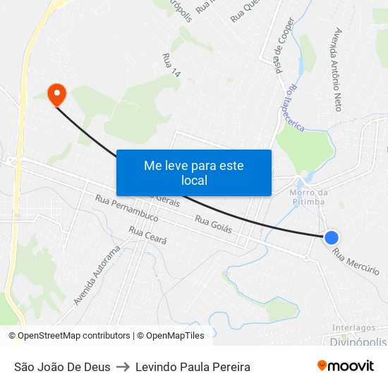 São João De Deus to Levindo Paula Pereira map
