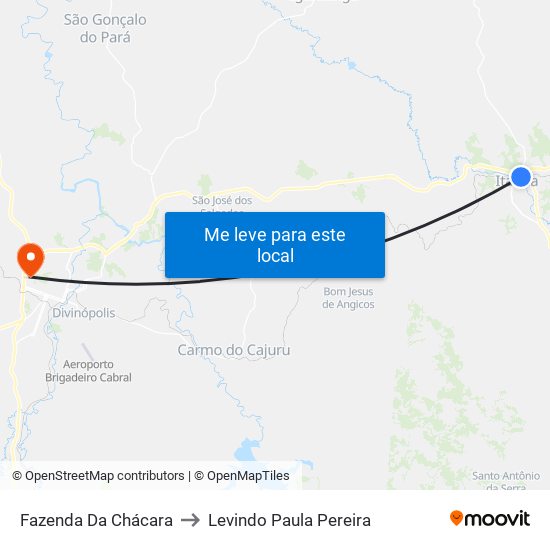 Fazenda Da Chácara to Levindo Paula Pereira map