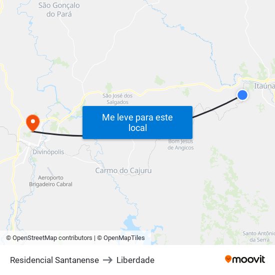 Residencial Santanense to Liberdade map