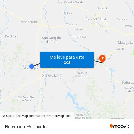 Florermida to Lourdes map