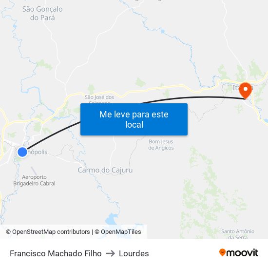 Francisco Machado Filho to Lourdes map