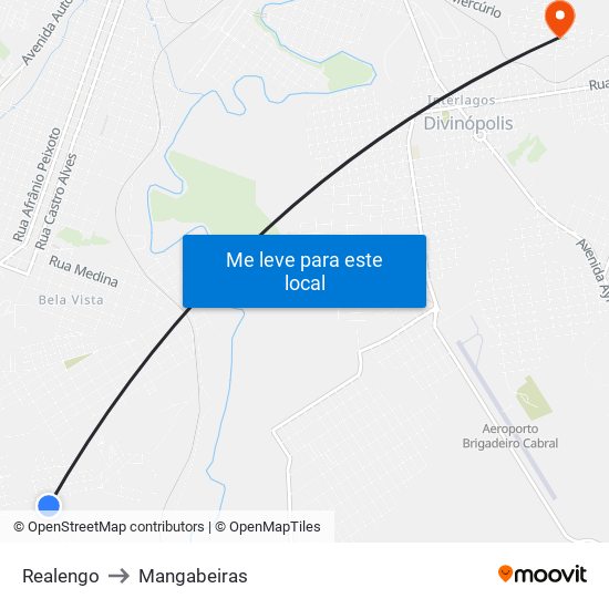 Realengo to Mangabeiras map