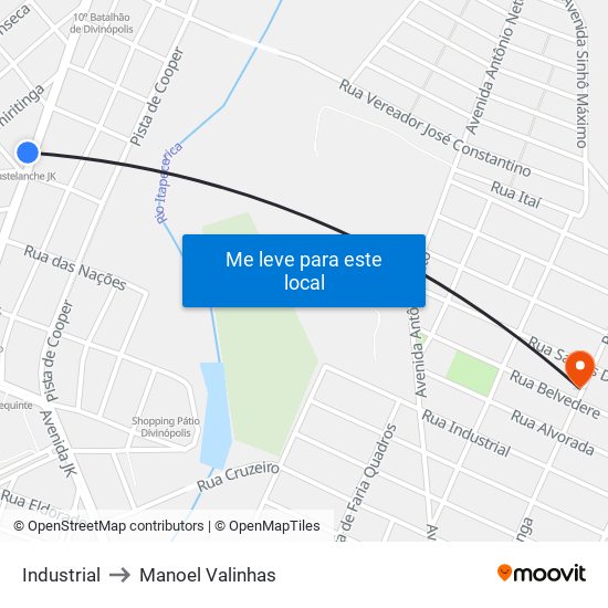Industrial to Manoel Valinhas map