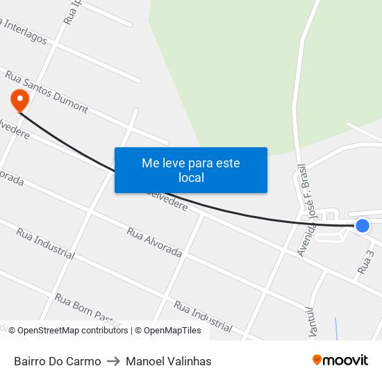 Bairro Do Carmo to Manoel Valinhas map